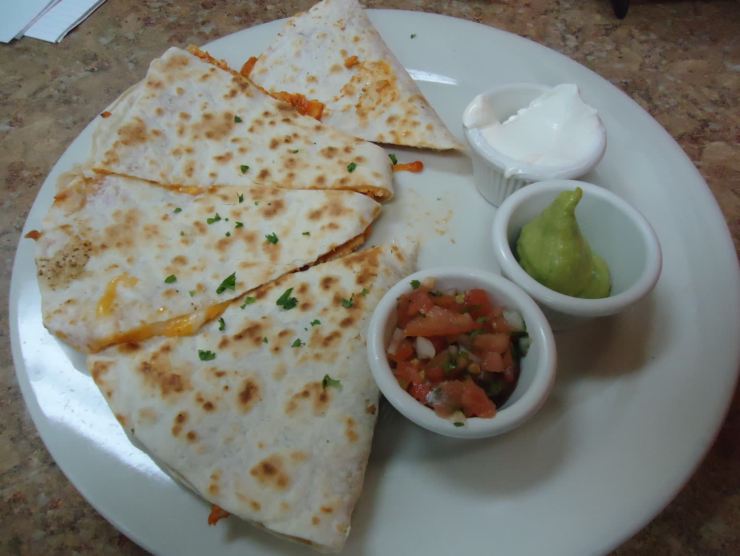 Quesadilla fresh off the griddle
